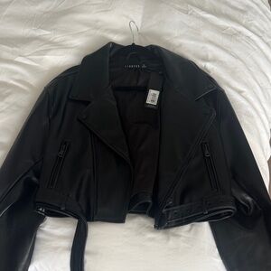 Lioness Staten Island Black Leather Moto Jacket - Brand New